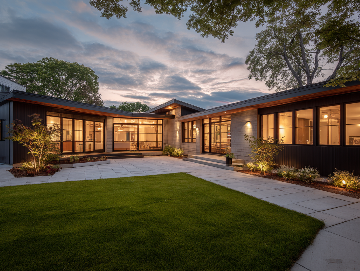 中庭のある二世帯住宅