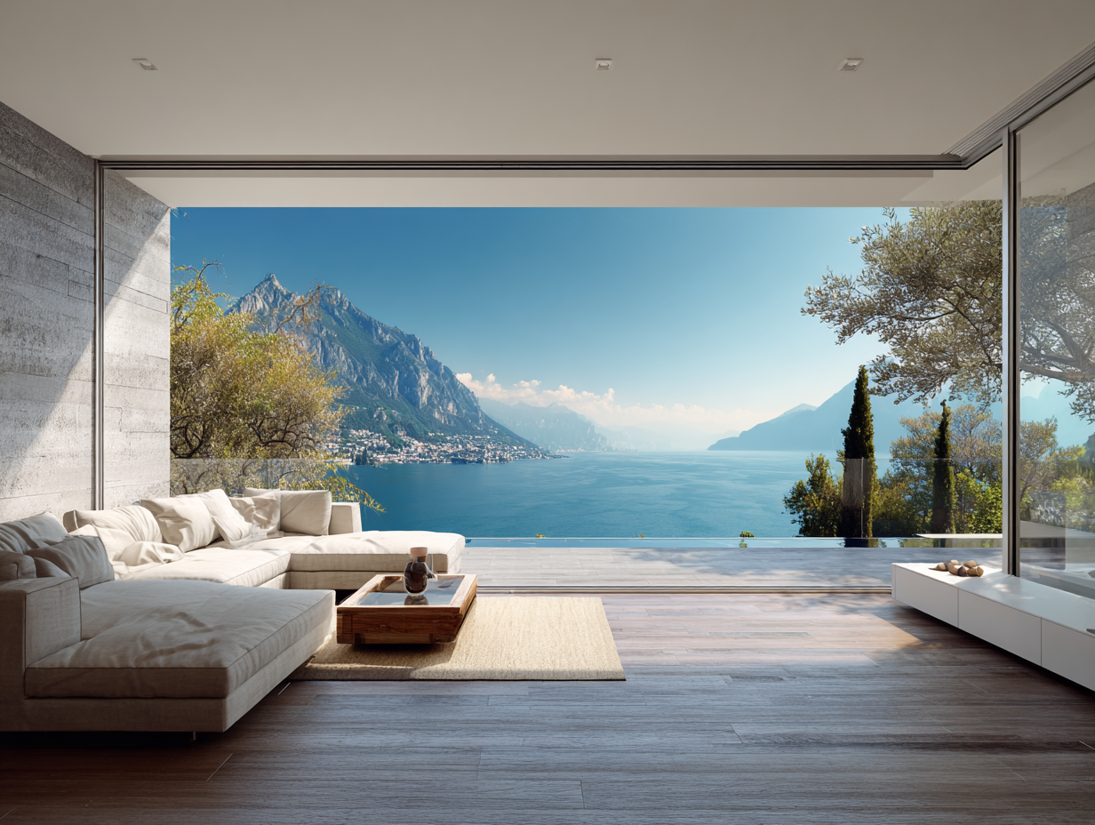 眺望を楽しむモダン住宅